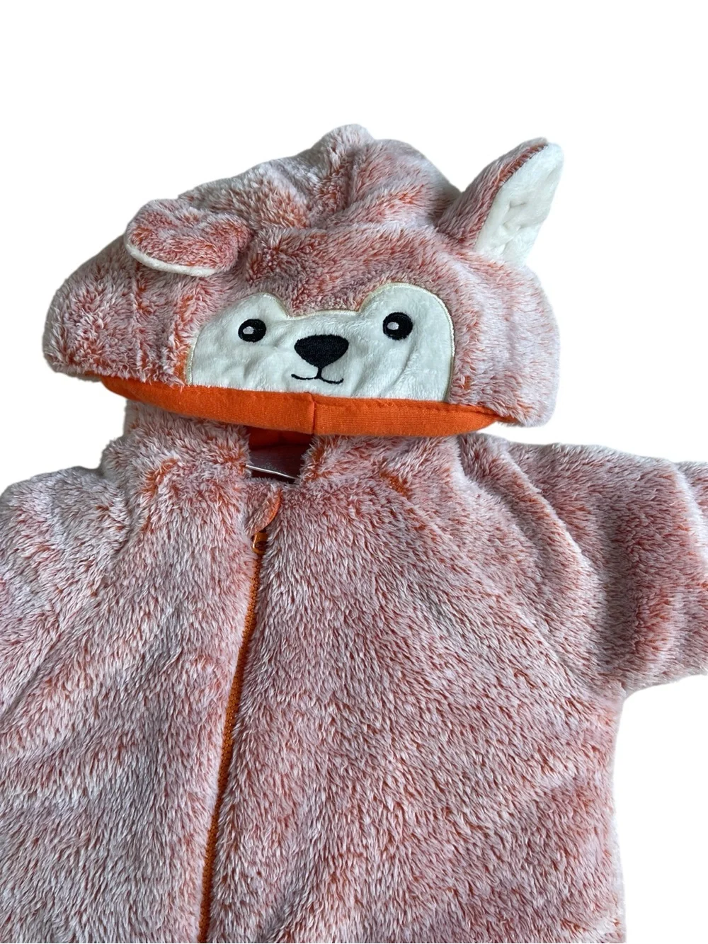 Koala Baby orange Plush fox Zip Up One Piece Bunting Snow Suit 6-9 mo